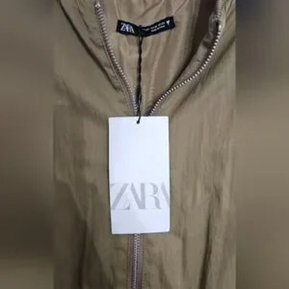 Zara NWT Puff Bomber Full Zip Mini Dress XS MINIMALIST QUIET FLEX MODERN COUTURE - Picture 3 of 17